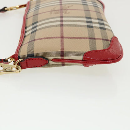 Luxury Burberry Nova Check Shoulder Bag PVC Leather bright rose 3910756 Auth 32762A