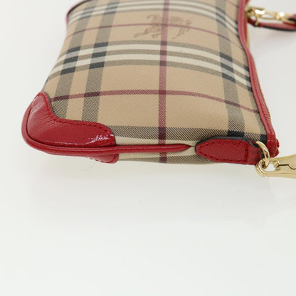 Luxury Burberry Nova Check Shoulder Bag PVC Leather bright rose 3910756 Auth 32762A