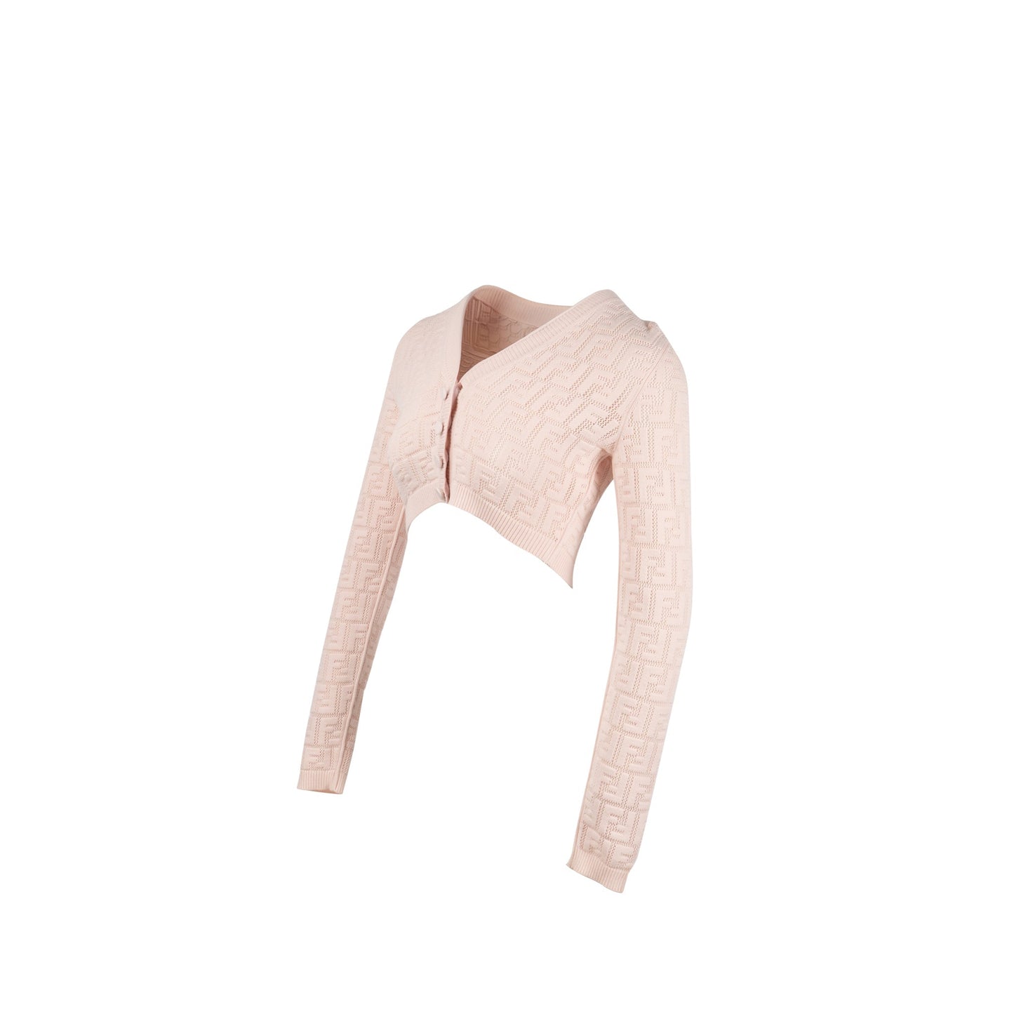 Fendi Size 36 Naomi Cropped Cardigan Viscose Pink