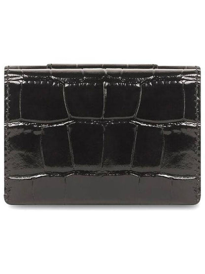 Luxury Balenciaga Trending 2025 Hourglass B Logo Half Wallet Black
