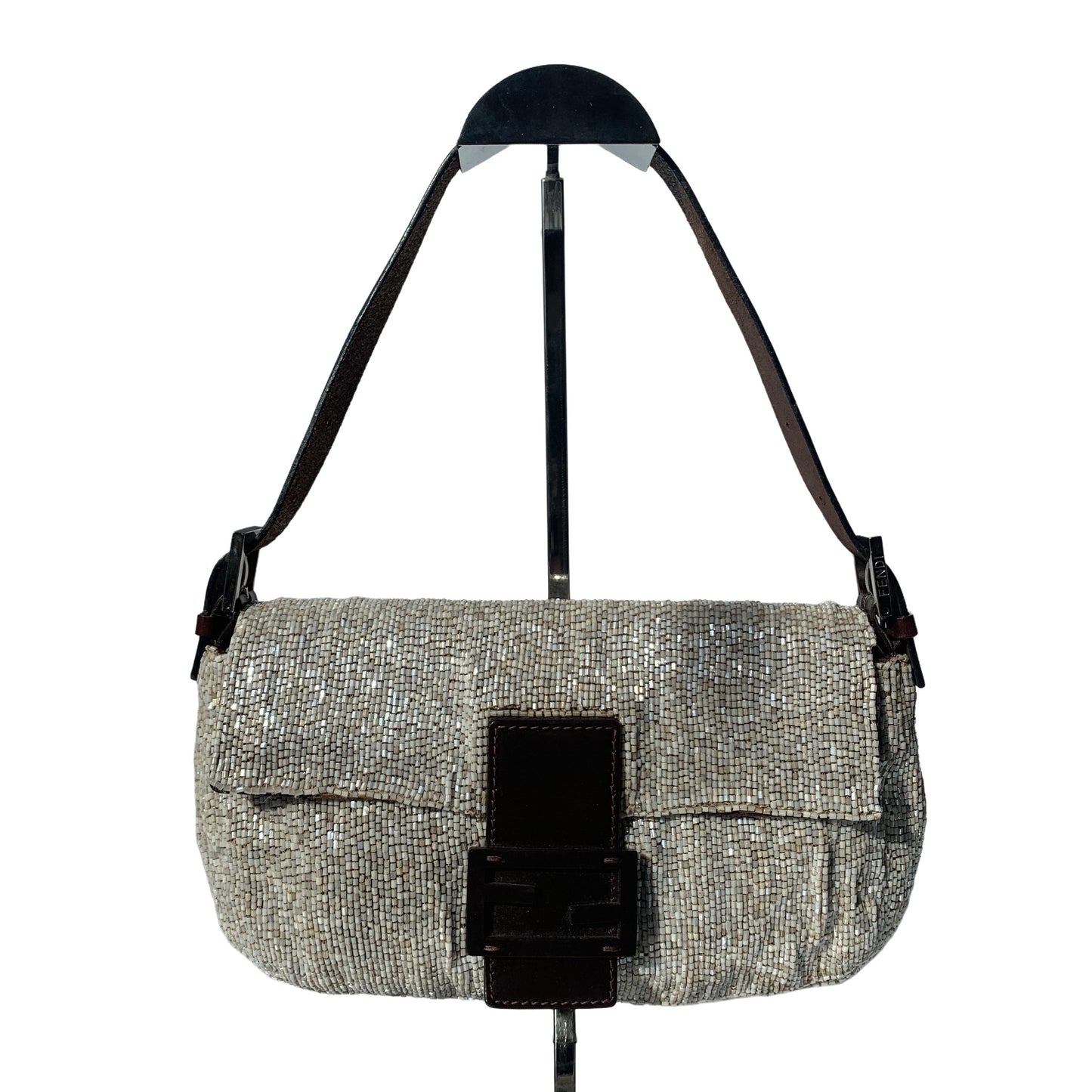 Fendi Baguette Shoulder bag with Beige Beads