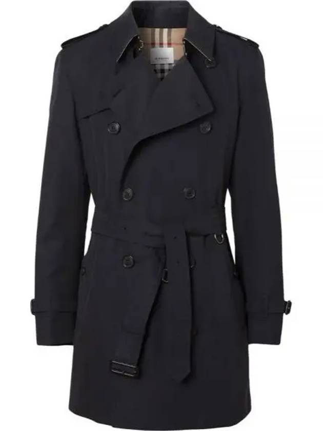 Luxury Burberry Men's Short Wimbledon Trench Coat Midnight Navy