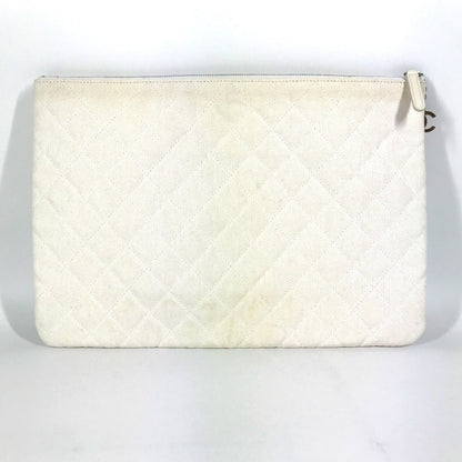 CHANEL Clutch bag canvas white COCO Coco logo Women