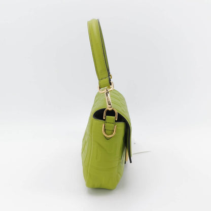 Fendi Baguette Lambskin Leather Crossbody Bag Medium Lime Green