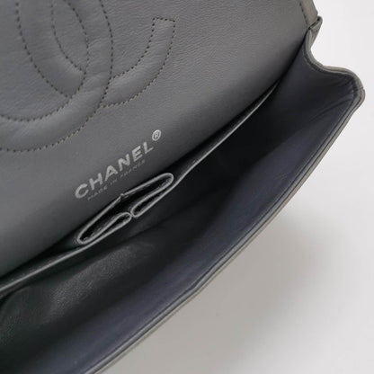 Chanel Classic Flap 2005 Grey Lambskin Leather with Silver Hardware