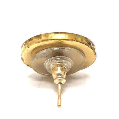 CHANEL Pierce B17C metal gold COCO Mark Matelasse Rhinestone
