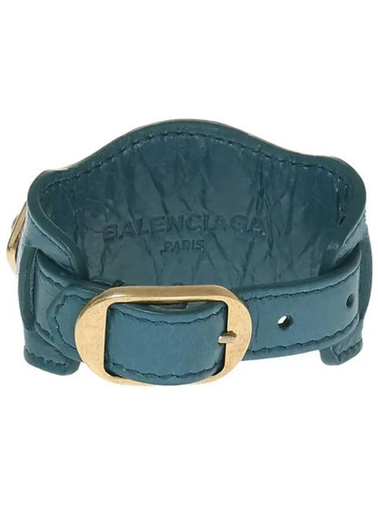 Luxury Balenciaga Trending 2025 Giant Gold Buckle Bracelet Blue
