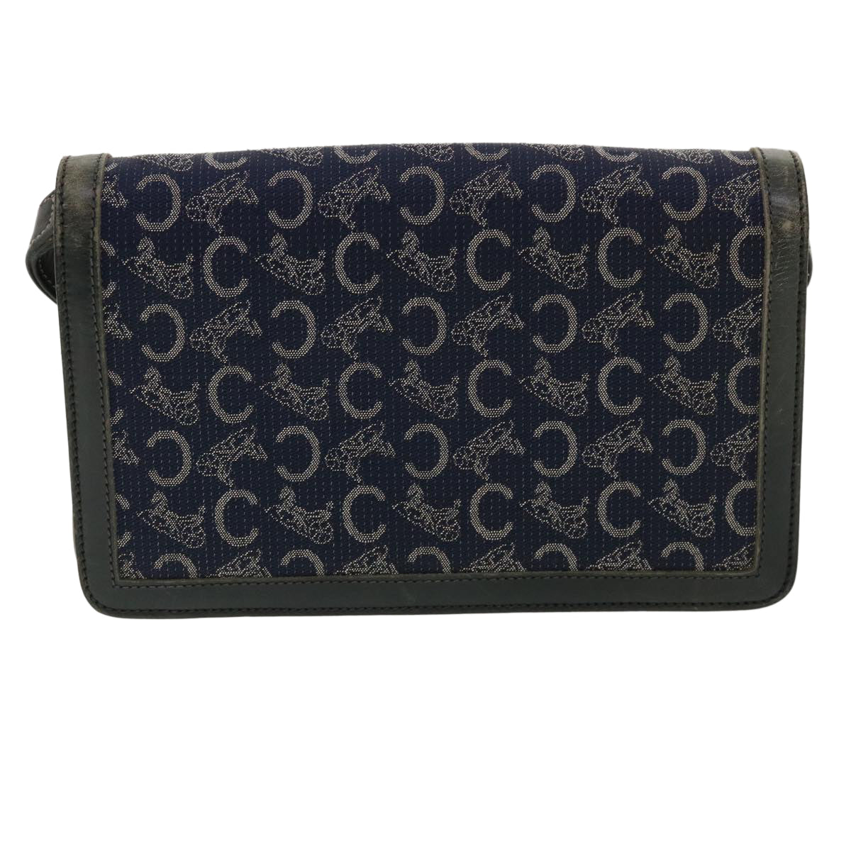 Luxury CELINE C Macadam Canvas Shoulder Bag Navy  33902