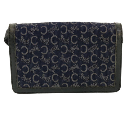 Luxury CELINE C Macadam Canvas Shoulder Bag Navy  33902