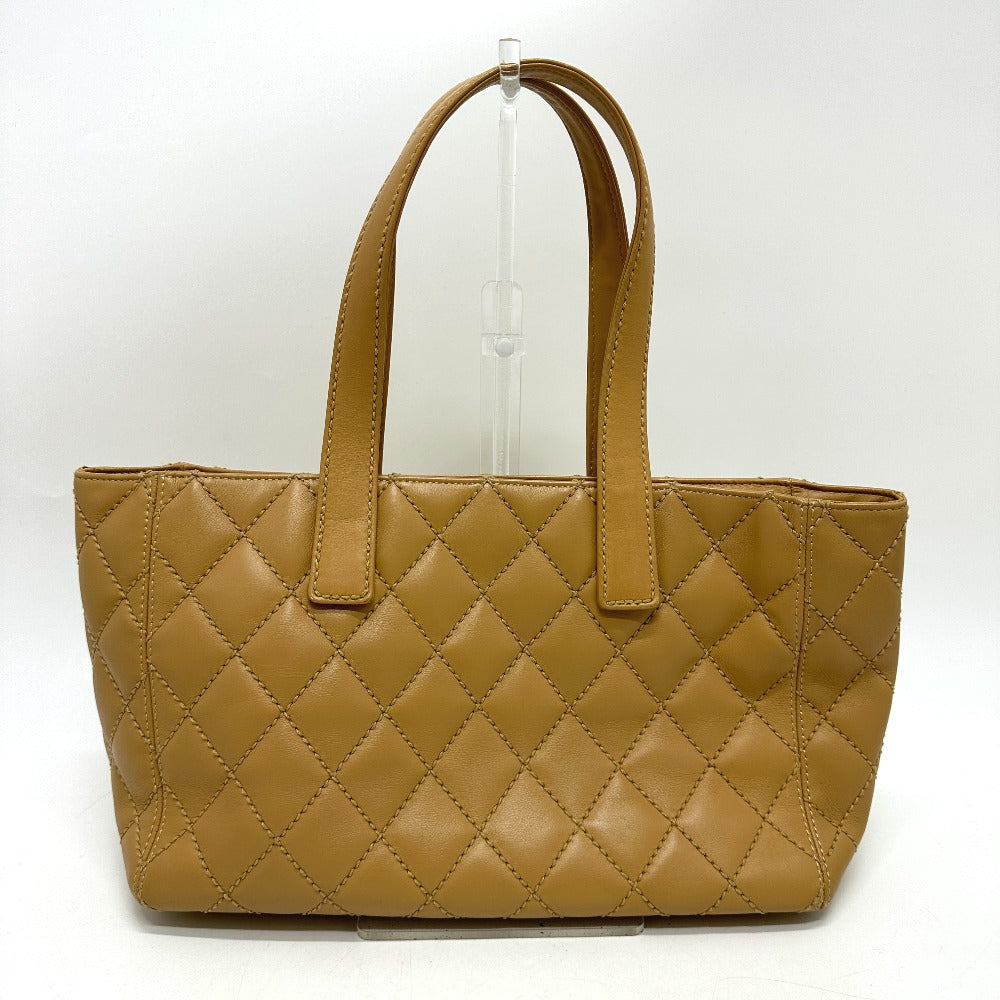 CHANEL Tote Bag Calfskin beige Wild stitch Women