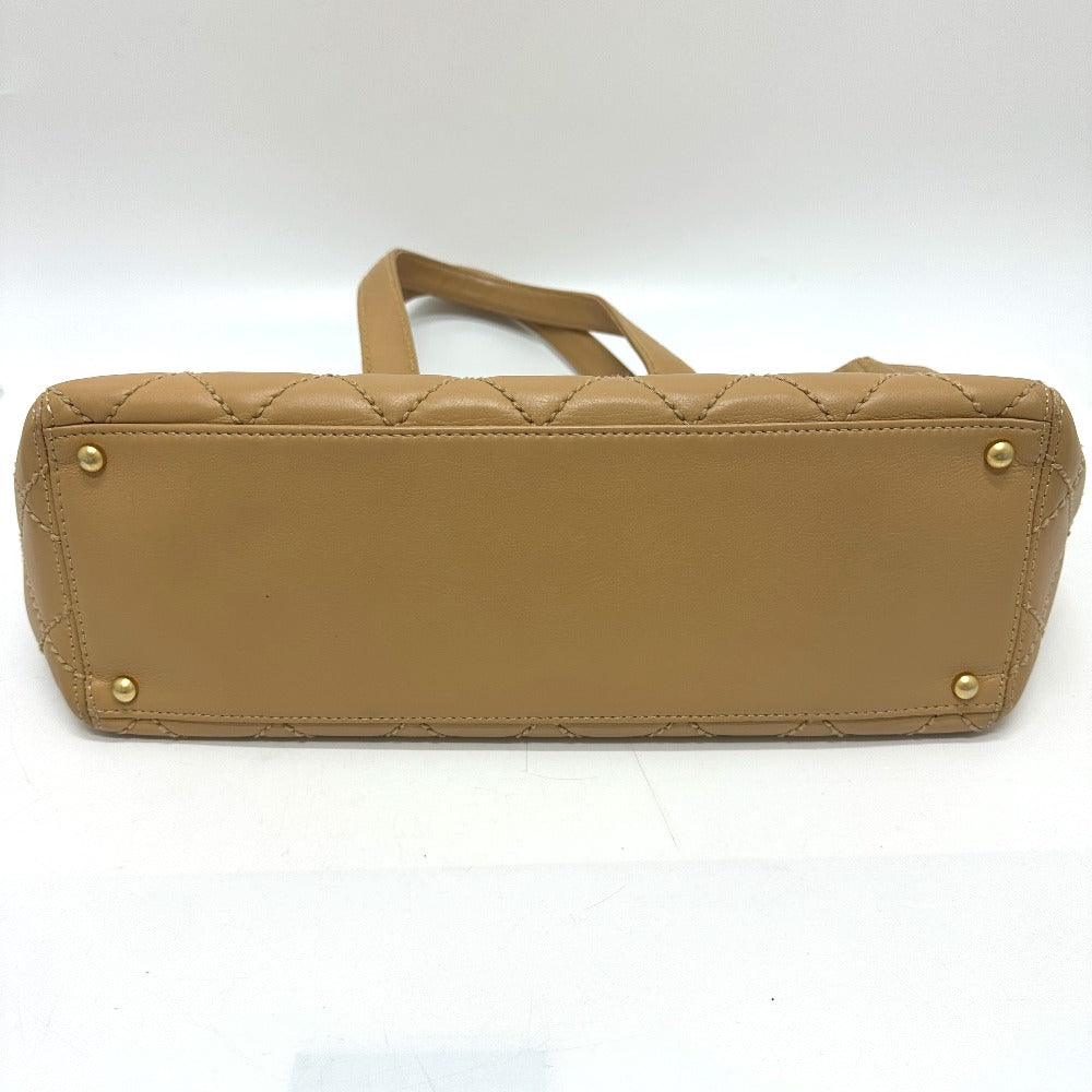 CHANEL Tote Bag Calfskin beige Wild stitch Women