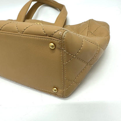 CHANEL Tote Bag Calfskin beige Wild stitch Women