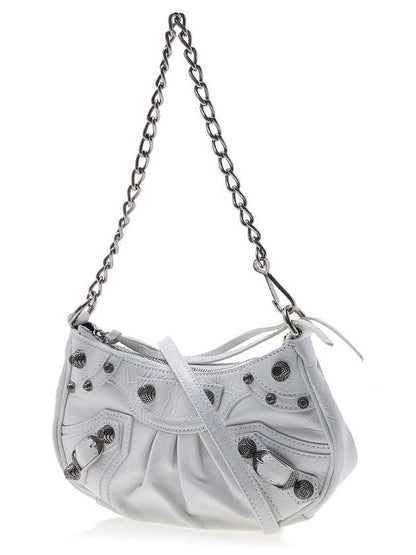 Luxury Balenciaga Trending 2025 Le Cagole Chain Mini Shoulder Bag White