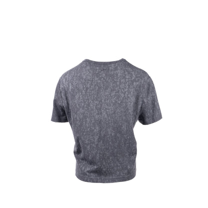 Chanel Size 42/44 20S Signature Logo with Crystal CC Logo Plaque T-shirt Cotton Gray
