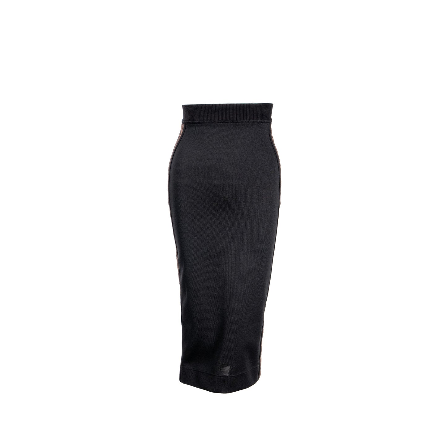Fendi Size 36 Logo Classic Pencil Skirt Polyester Black