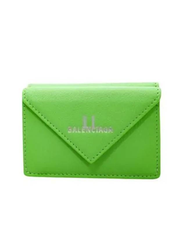 Luxury Balenciaga Trending 2025 Papier Mini Half Wallet Green
