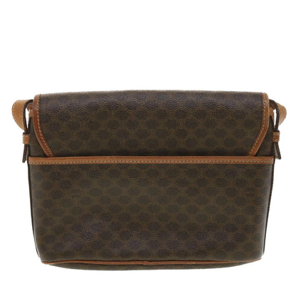 Luxury CELINE Macadam Canvas Shoulder Bag PVC Leather Brown  34058