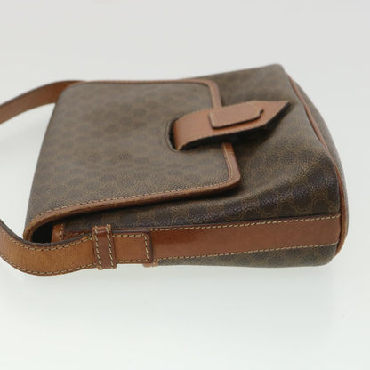 Luxury CELINE Macadam Canvas Shoulder Bag PVC Leather Brown  34058