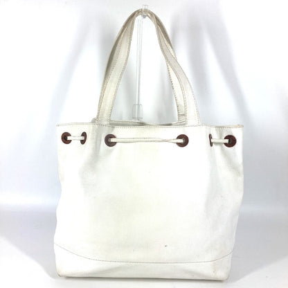 CHANEL Shoulder Bag Caviar skin white vintage CC COCO Mark logo drawstring bag Women