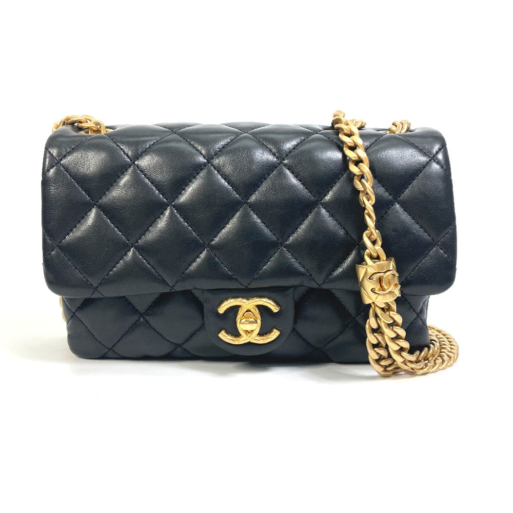 CHANEL Shoulder Bag AS3393 lambskin black CC COCO Mark Matrasse