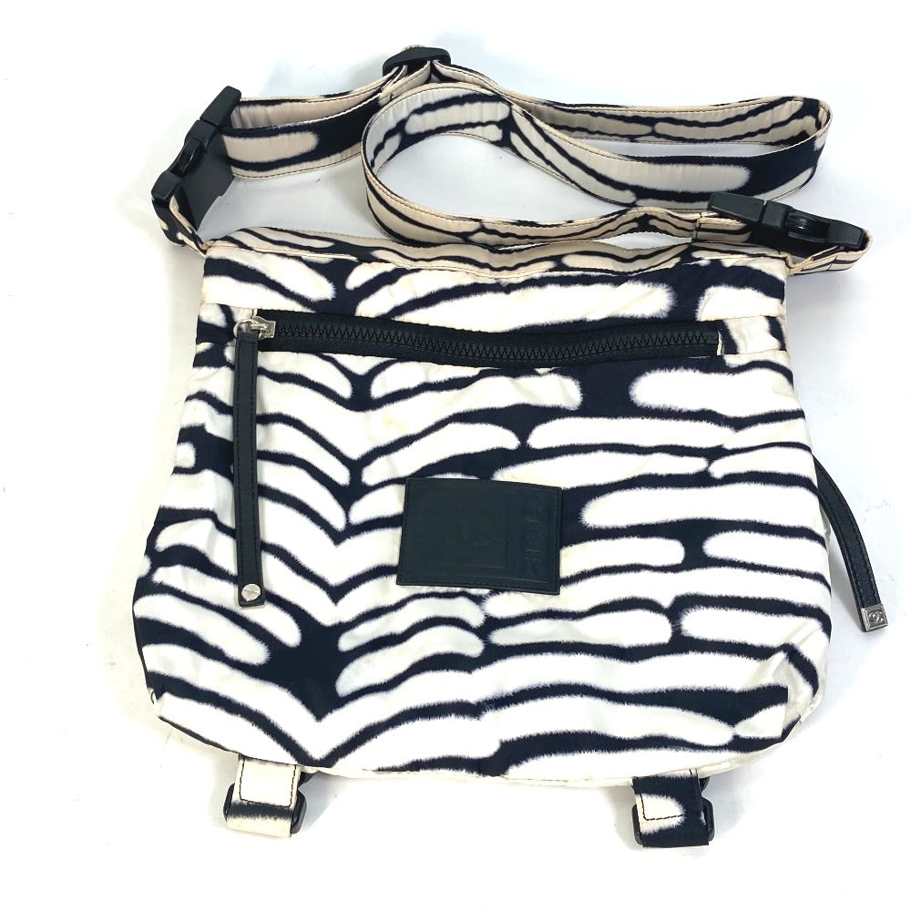 CHANEL Shoulder Bag Nylon black Sports Zebra Pattern Women