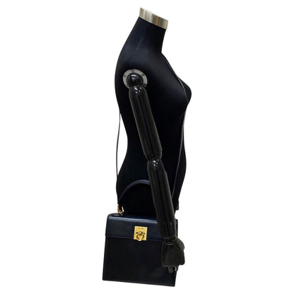 CELINE Shoulder Bag Calfskin Navy Women