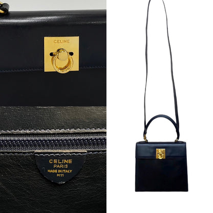 CELINE Shoulder Bag Calfskin Navy Women