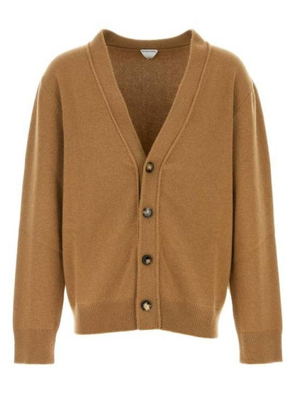 Luxury Bottega Veneta V Neck Cashmere Cardigan Brown