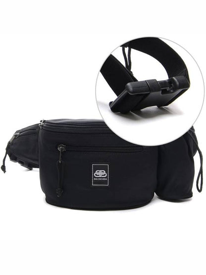 Luxury Balenciaga Trending 2025 Logo Patch Bottle Holder Belt Bag Black
