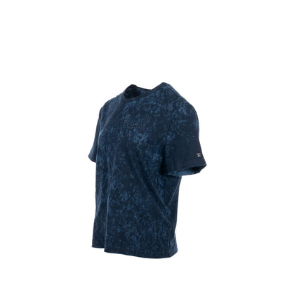 Chanel Size 42/44 20S Signature Logo with Crystal CC Logo Plaque T-shirt Cotton Navy Blue