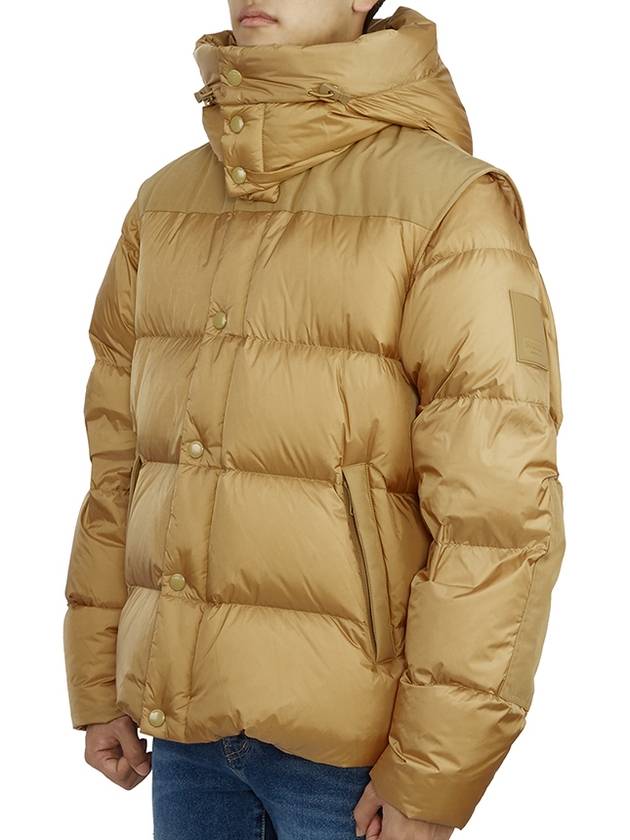 Luxury Burberry Detachable Sleeve Hooded Padding Beige