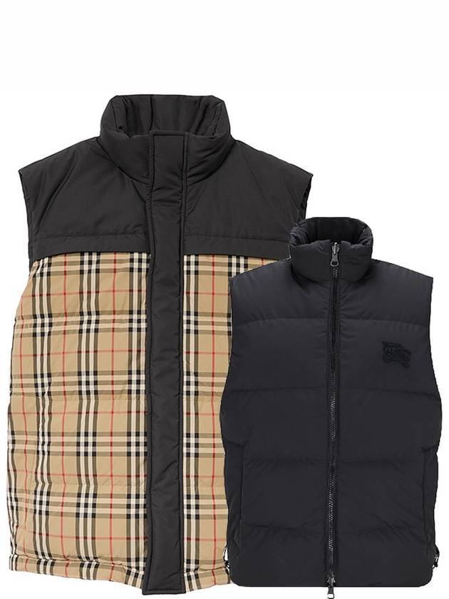 Luxury Burberry Check Panel Reversible Vest Beige