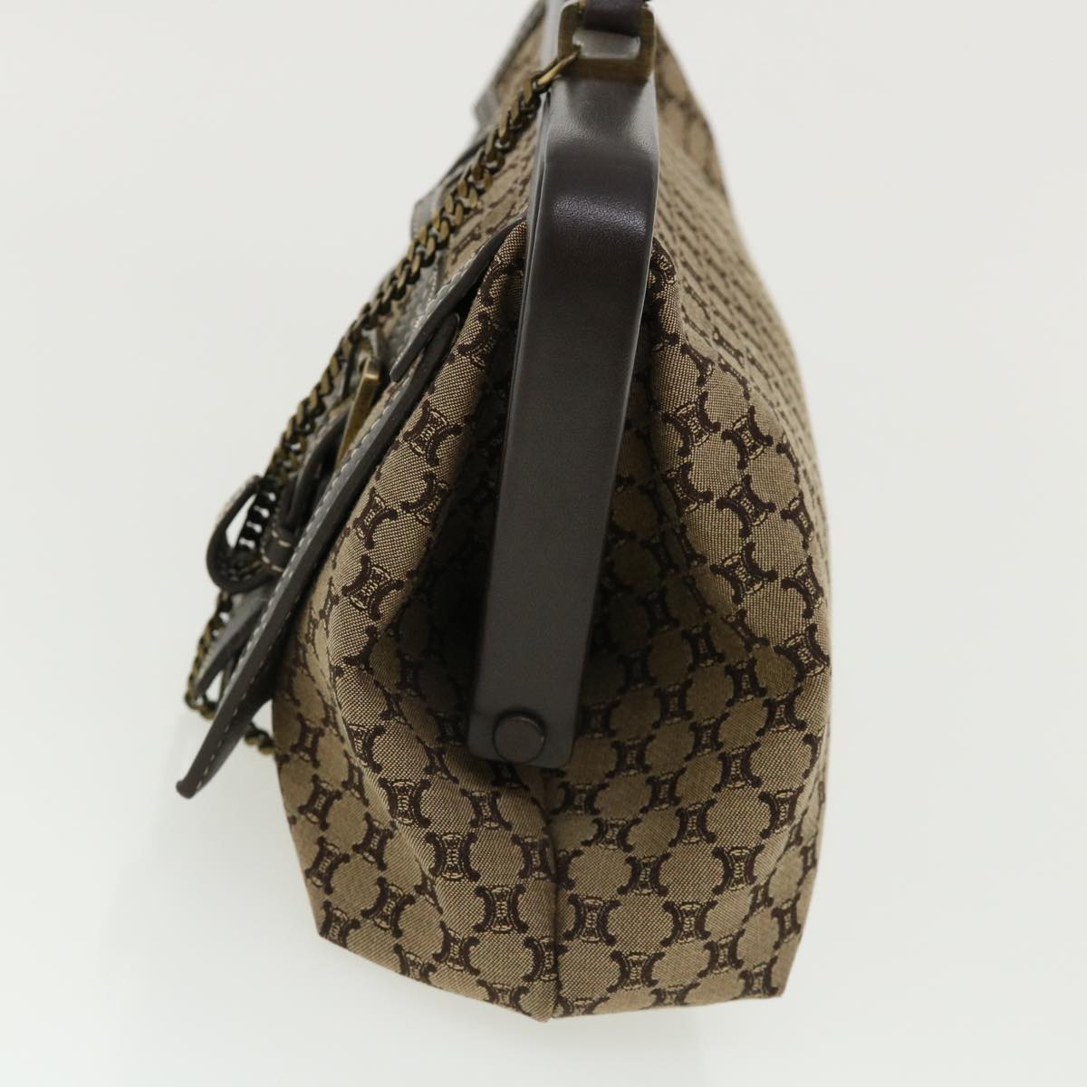 Luxury CELINE Paris Macadam Canvas Hand Bag Beige  35578