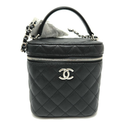 CHANEL Vanity bag AS2362 Caviar skin black COCO Mark CC Matelasse Quilting