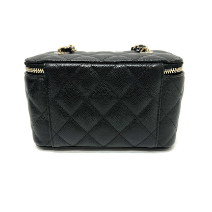 CHANEL Shoulder Bag AP1341 Caviar skin black COCO Mark Matrasse Vanity