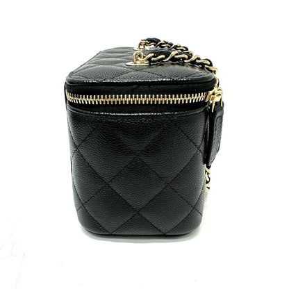 CHANEL Shoulder Bag AP1341 Caviar skin black COCO Mark Matrasse Vanity