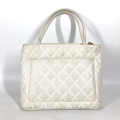 CHANEL Tote Bag A01804 Caviar skin white quilting matelasse CC COCO Mark Replica Tote Women