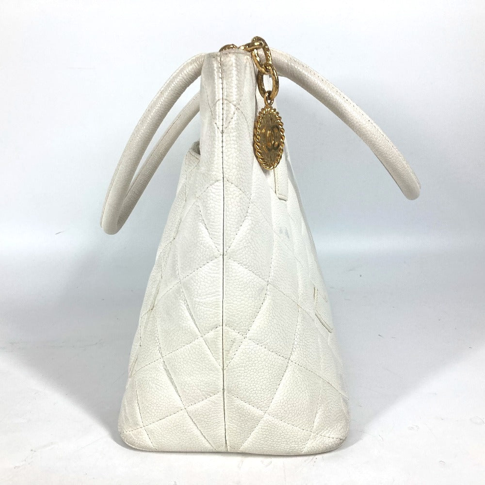 CHANEL Tote Bag A01804 Caviar skin white quilting matelasse CC COCO Mark Replica Tote Women