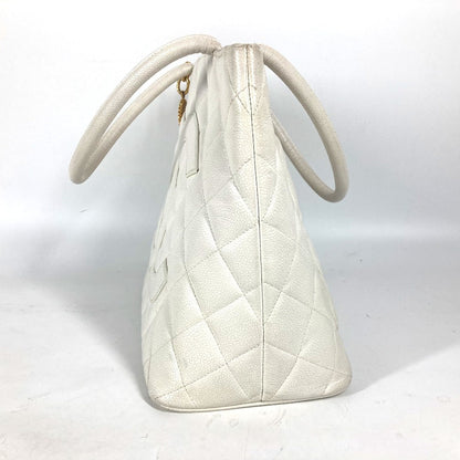 CHANEL Tote Bag A01804 Caviar skin white quilting matelasse CC COCO Mark Replica Tote Women