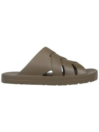 Luxury Bottega Veneta Flintston Intrecciato Matte Rubber Sandals Solid
