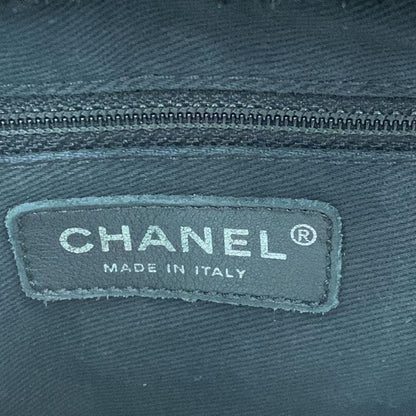 CHANEL Large Camellia Fantasy Faux Fur Tote Bag Black