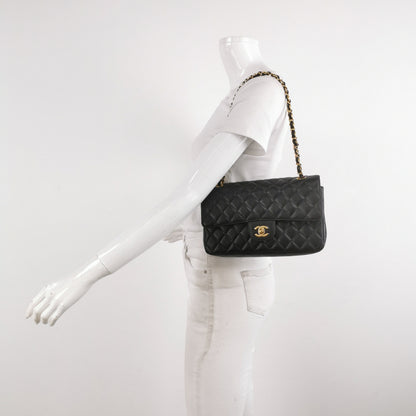 Chanel Classic Flap Medium Black Caviar Leather Gold-tone Hardware 2012-2013