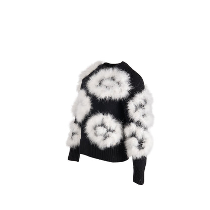 Chanel Size 36 23K pullover cashmere black / white