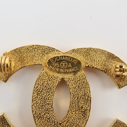 CHANEL Brooch Plated Gold gold Icon vintage Heart Clover Matelasse Women