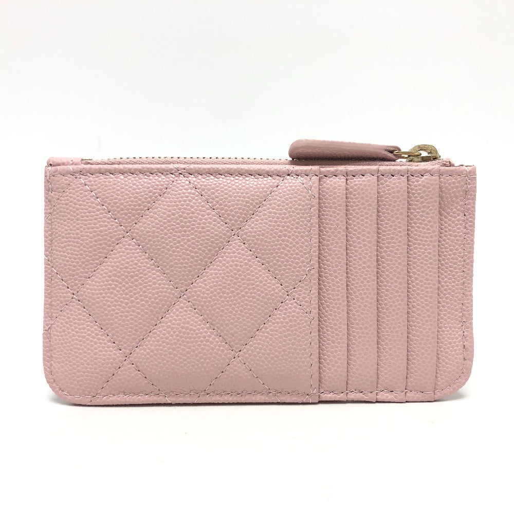 CHANEL Coin case Caviar skin pink Matrasse COCO Mark Women