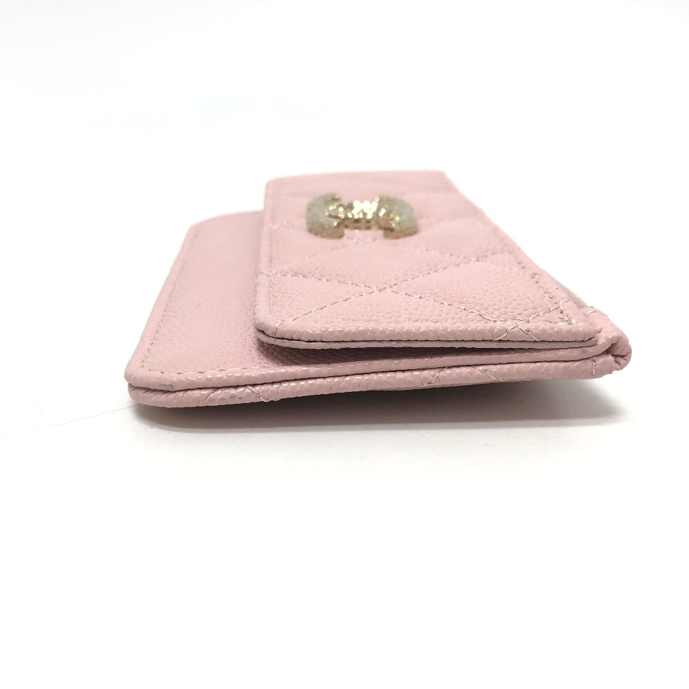 CHANEL Coin case Caviar skin pink Matrasse COCO Mark Women