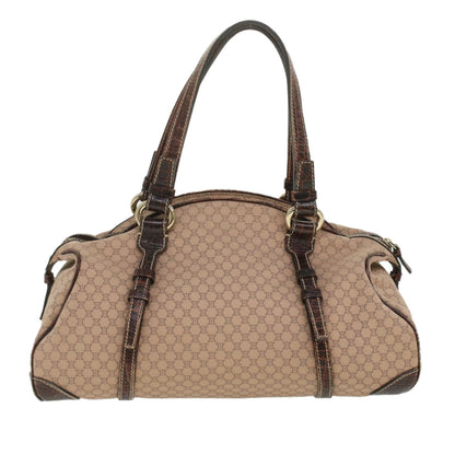Luxury CELINE Macadam Canvas Shoulder Bag Leather Pink Brown  36300