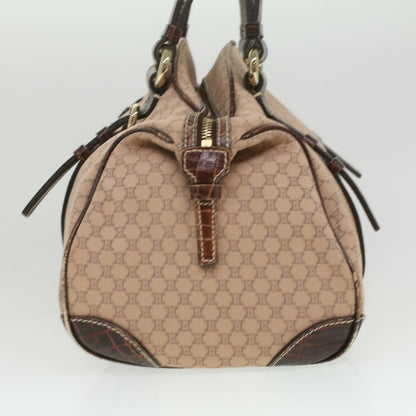 Luxury CELINE Macadam Canvas Shoulder Bag Leather Pink Brown  36300
