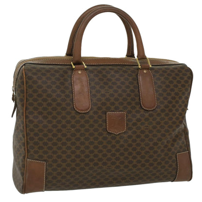Luxury CELINE Macadam Canvas Boston Bag PVC Leather Brown  36617