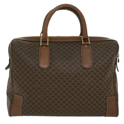 Luxury CELINE Macadam Canvas Boston Bag PVC Leather Brown  36617